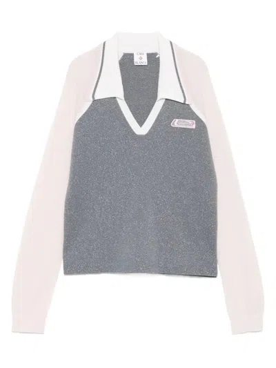 Casablanca Women Long-sleeved Tennis Polo In Gray