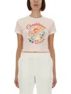 Casablanca Mushroom Emblem Printed Baby Tee Mushroom Emblem In Pink