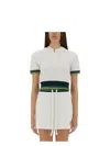 Casablanca Hooded Short Top Striped Trim In White