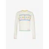 Casablanca Cotton Sweater With Colorful Trim And Graphic In Pastel Court