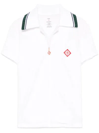 Casablanca Women Ribbed Collar Shirt In White