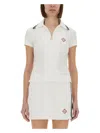 Casablanca Women Ribbed Collar Shirt In White