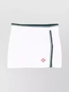 Casablanca Textured Knit Miniskirt Contrast Trim In White