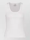Casablanca Women Ribbed Tank Top With Logo Plaque In White