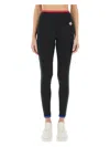 Casablanca High-waisted Sports Leggings With Side Stripe Accents In Black