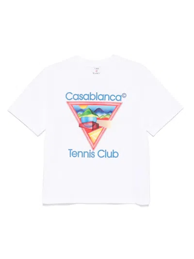 CASABLANCA CASABLANCA WOMEN TENNIS CLUB ICON PRINT T-SHIRT