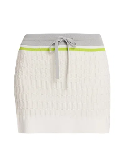 Casablanca Women's Tennis Striped Knit Drawstring Miniskirt In White
