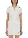 Casablanca Women Ribbed Collar Shirt In White