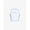 Casablanca Womens White Sport Graphic-print Stretch-woven Top In White