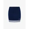 Casablanca Wool Skirt With Stripe Detail And Elastic Waist In Blue