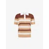 Casablanca Womens Brown Chicano Striped Knitted Polo Shirt Xs In Brown