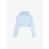 Casablanca Looking At The Beauty Of The World Cropped Hoodie In Blue