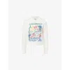 Casablanca Womens Embroidered Knitted Cotton Jumper White In White