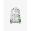 Casablanca Womens Le Passage Cuban-collar Silk Shirt In Le Passage