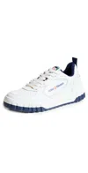 Casablanca White & Navy 'the Court' Sneakers In Navy/white