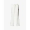 Casablanca Womens Cream Laurel Flame-panel Cotton-jersey Jogging Bottoms In White