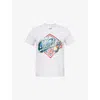 Casablanca Womens Casa Way World Series Printed Cotton-jersey T-shirt Grey In Grey