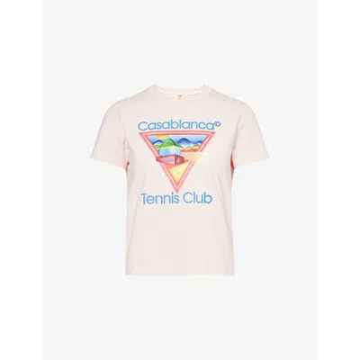 Casablanca Womens Pink Tennis Club Printed Cotton-jersey T-shirt