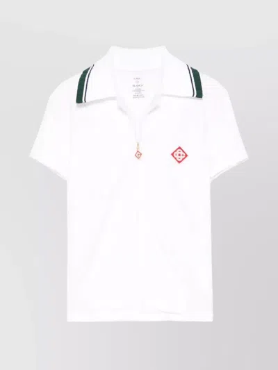 Casablanca Womens Rib Collar Shirt In White