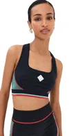Casablanca Womens Seamless Bralette Black/mint In Multi