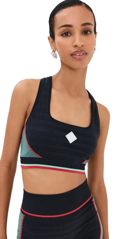 Casablanca Womens Seamless Bralette Black/mint In Multi