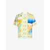 Casablanca Womens Surreal Pool Cuban-collar Silk Shirt In Surreal Pool