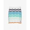 Casablanca Womens Wavy Crochet Cotton-knit Mini Skirt Wave In Wave