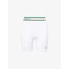 Casablanca Womens White Brand-patch Ribbed High-rise Stretch-woven Blend Shorts In White