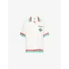Casablanca White Silk Shirt With Graphic Print At The Chest In White