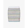 Casablanca Wool Skirt With Ribbed Hem And Side Vents In White
