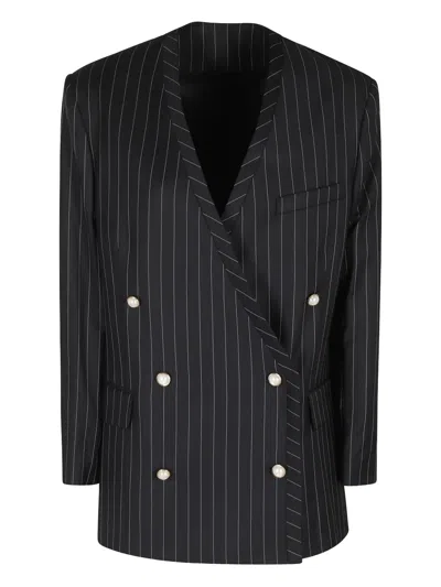 Casablanca Collarless Oversized Blazer In Black