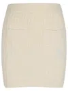 Casablanca Column Stitch Mini Skirt In White