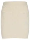 Casablanca Column Stitch Mini Skirt In White