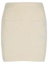 Casablanca Column Stitch Mini Skirt In White