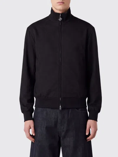Casablanca Wool Bomber Jacket With High Neck And Front Zip Fastening In Black