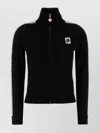 Casablanca Wool Cardigan With High Collar And Stripes In Black