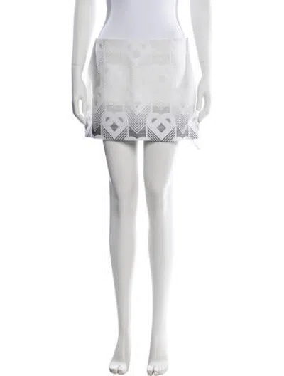 Pre-owned Casablanca Wool Mini Skirt W/ Tags In White