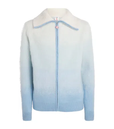 Casablanca Wool-mohair-blend Gradient Jacket In Blue