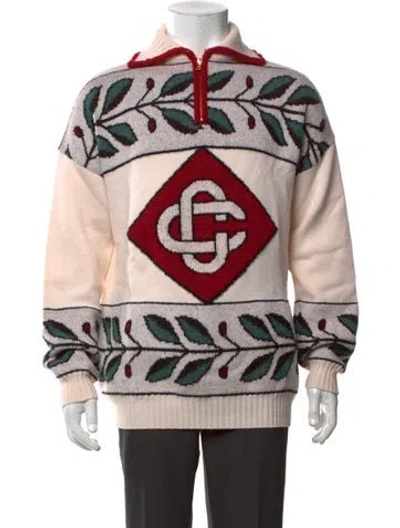 Pre-owned Casablanca Wool Patterned Pullover In Neutrals