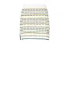 Casablanca Wool Skirt With Ribbed Hem And Side Vents In White