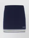 Casablanca Wool Skirt With Stripe Detail And Elastic Waist In Blue