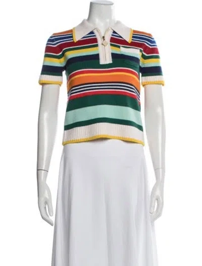 Pre-owned Casablanca Wool Striped Polo In Multicolor