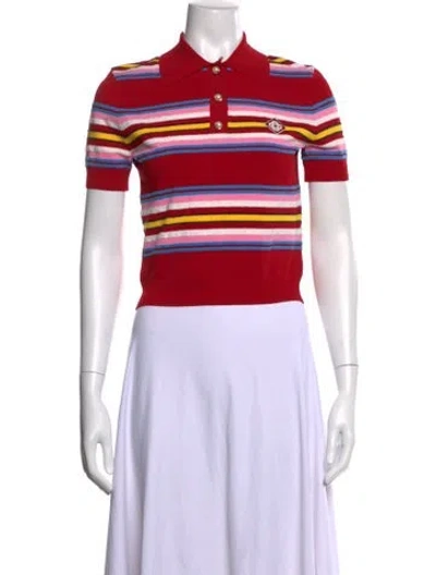 Pre-owned Casablanca Wool Striped Polo In Red