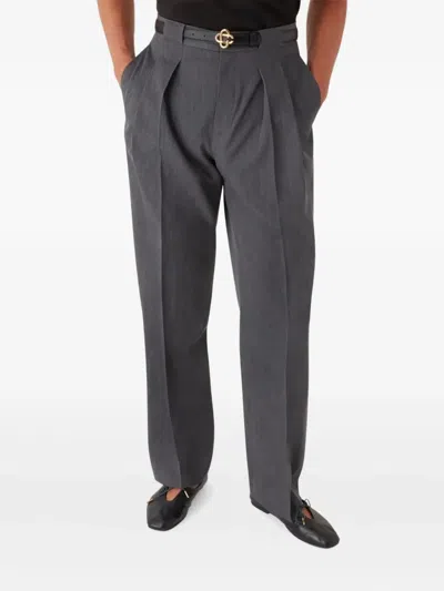 Casablanca Wool Tailored Trousers In Gray