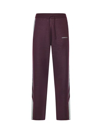 Casablanca Wool Trousers With Logo In Purple