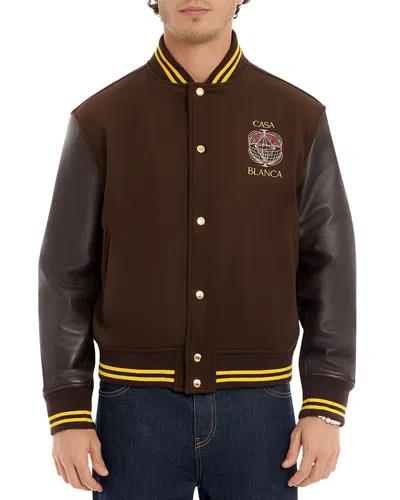 Casablanca Wool Varsity Jacket In Celestial Pyramid