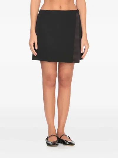 Casablanca Wool Wrapped Skirt In Black