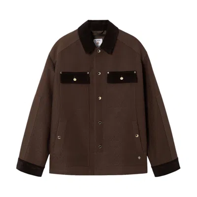 Pre-owned Casablanca Workwear Safari Jacket 'monogram Dark Brown' | Men's Size M