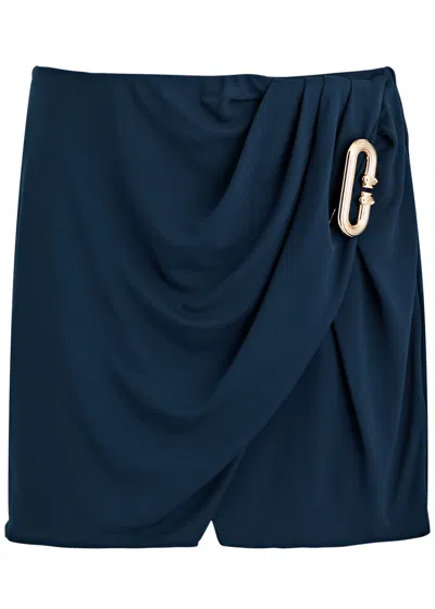 Casablanca Pleated Drapped Skirt In Navy