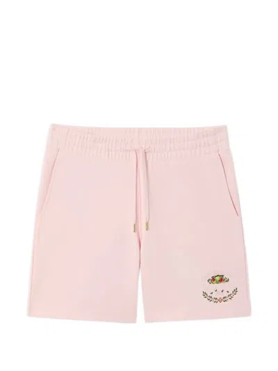 Casablanca Embroidered Organic Cotton Bermuda Shorts In Pink